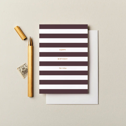 Happy Birthday Card | Purple Stripes