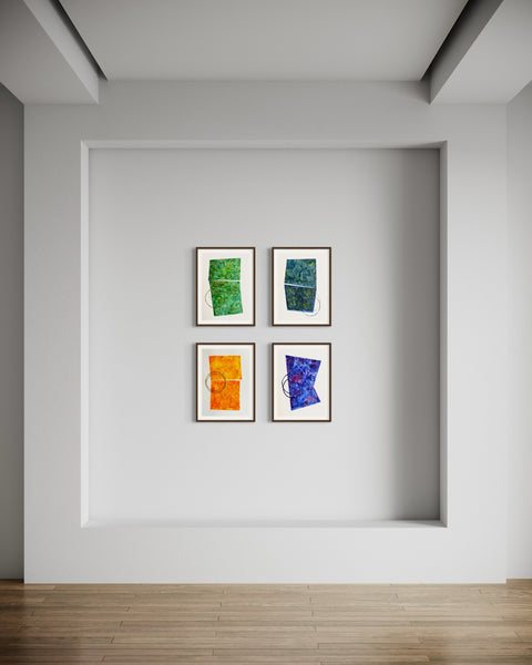 ORIGINAL Hand Painted Watercolour Artwork #810 - Lush Blocks