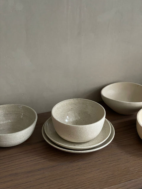 Wilson Ceramics | Granite light grey round bowl #1