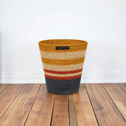 Seagrass Waste Paper Basket in Tuscan & Guardsman Red