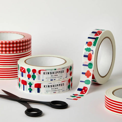 Green Trees and Mushroom 50m Paper Tape
