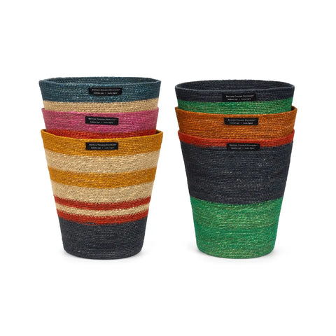 Seagrass Waste Paper Basket in Tuscan & Guardsman Red