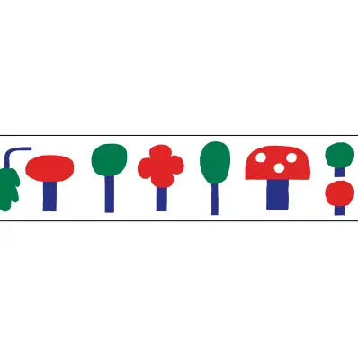 Green Trees and Mushroom 50m Paper Tape