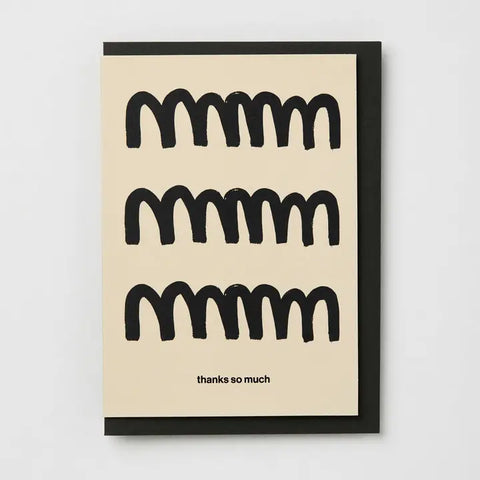 Abstract Black and Cream Thank You Card