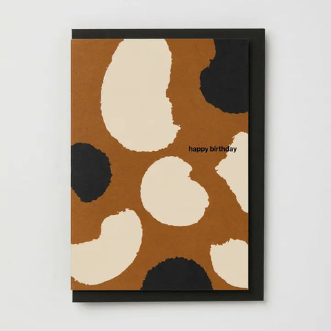 Black, Brown and Cream Animal Print Birthday Card