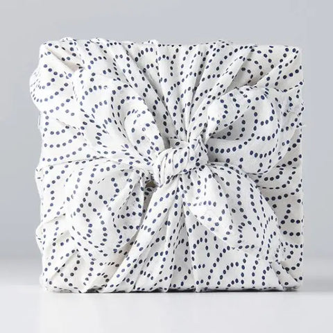 White Reusable Furoshiki Wrap 55cm