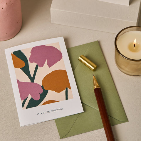 It's Your Birthday Floral Blooms Card | Tulips Floral Blooms Card