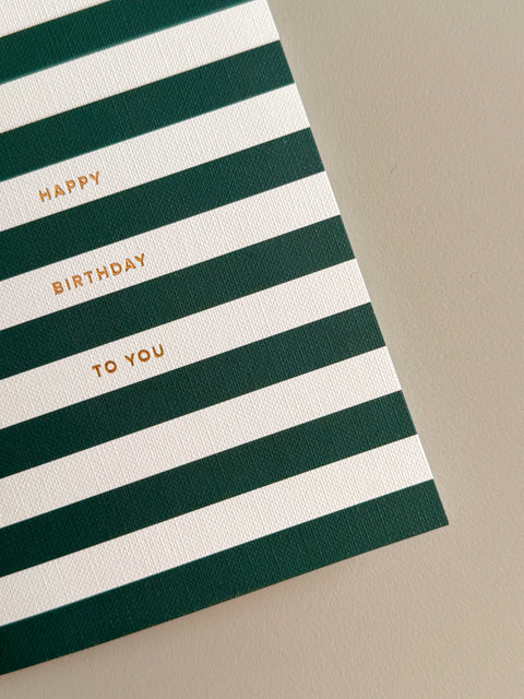 Happy Birthday Card | Green Stripes