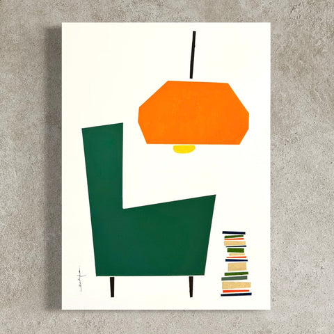 ORIGINAL Hand Painted Acrylic Artwork - Furniture collection #208 - The Reading Nook