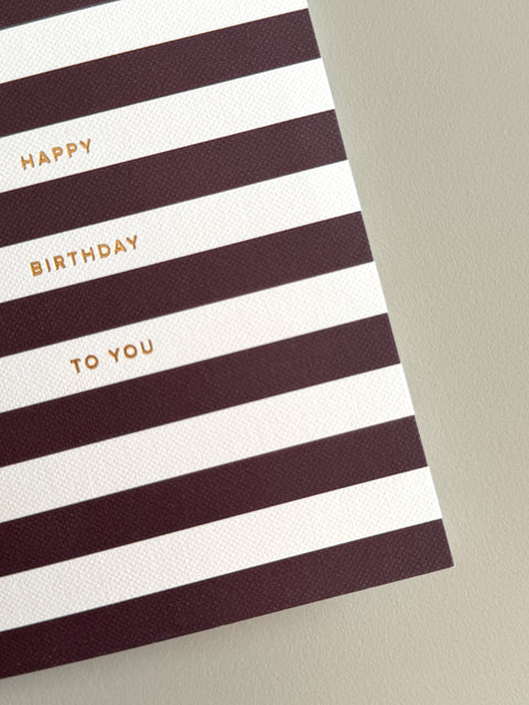Happy Birthday Card | Purple Stripes