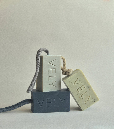Natural Handmade Soap On A Rope | Black Rose with Activated Charcoal