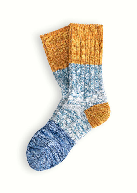 Thunders Love | Charlie Cotton Socks (Blue & Mustard)