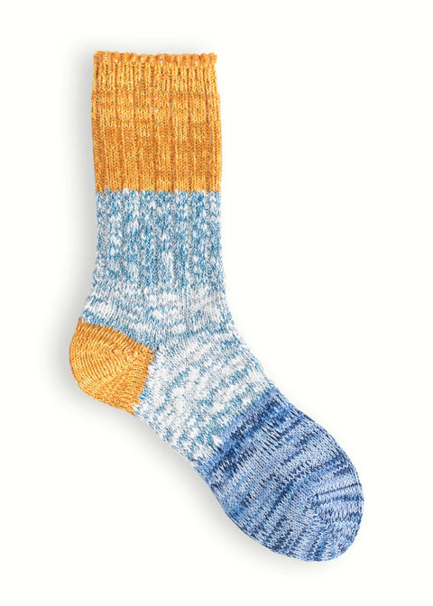 Thunders Love | Charlie Cotton Socks (Blue & Mustard)