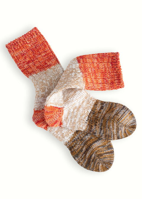 Thunders Love | Charlie Cotton Socks (Brown & Red)