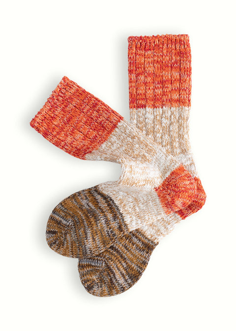 Thunders Love | Charlie Cotton Socks (Brown & Red)