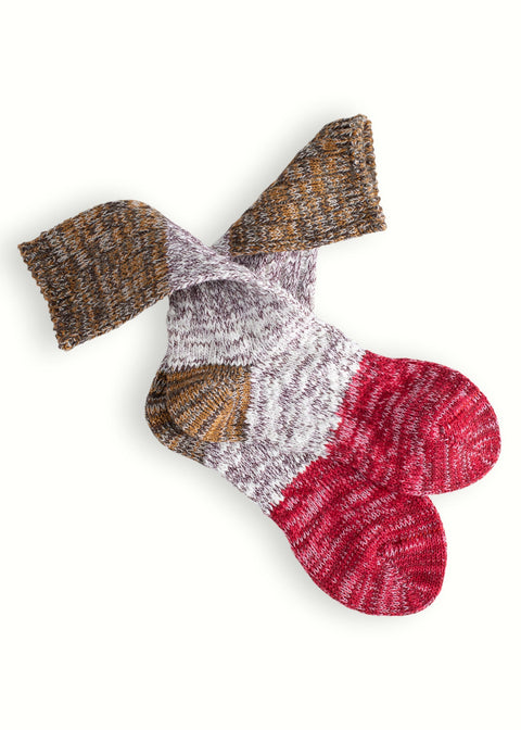 Thunders Love | Charlie Cotton Socks (Red & Coffee)