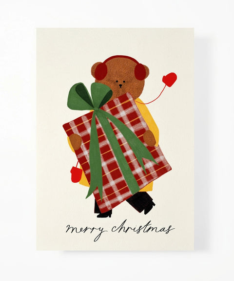 The Bear Days | Big Christmas Present Bear Card