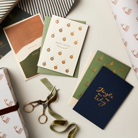 Jingle All the Way Foiled Card | Olive Green