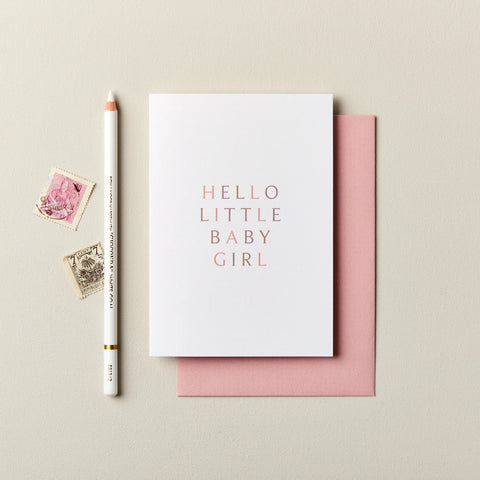 Hello baby Girl Card | Light Pink