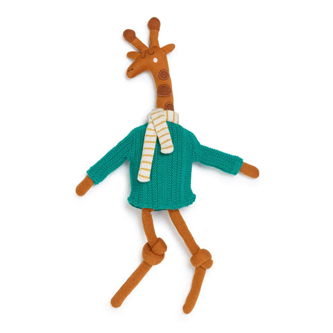 Sophie Home | Cotton Knit Stuffed Animal Ragdoll Giraffe Green