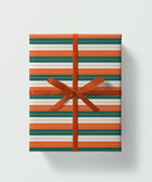 Gift Wrapping Service Striped - Green and Orange with Gold lines