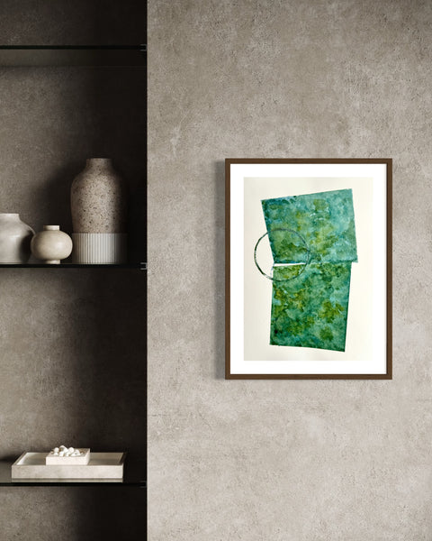ORIGINAL Hand Painted Watercolour Artwork #801 - Timeworn Verdigris