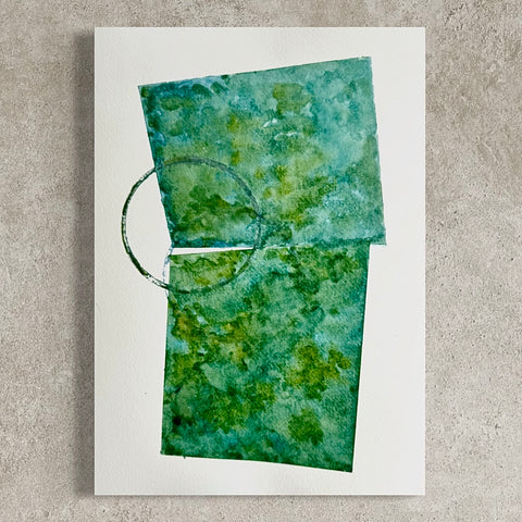 ORIGINAL Hand Painted Watercolour Artwork #801 - Timeworn Verdigris