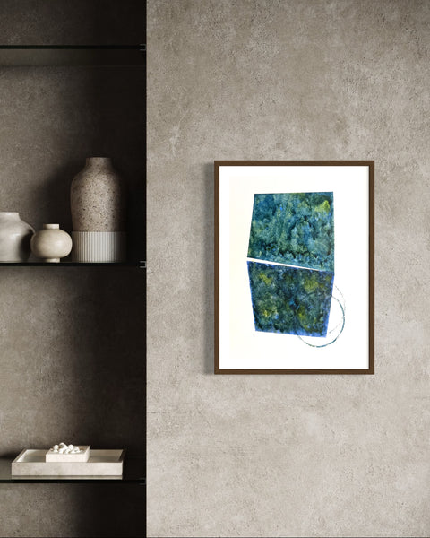 ORIGINAL Hand Painted Watercolour Artwork #806 - Dual Perspectives in Blue