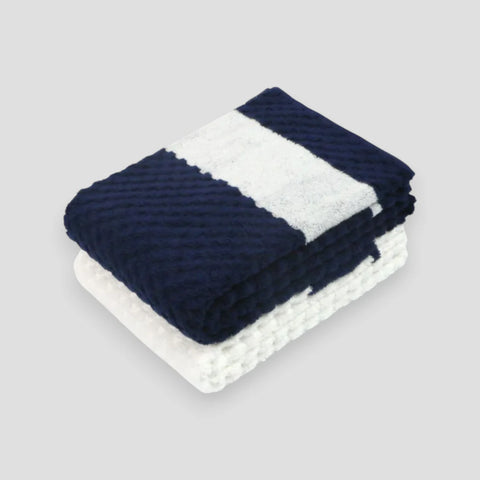 IORI N/W Series | Bath Towel (White-Blue)