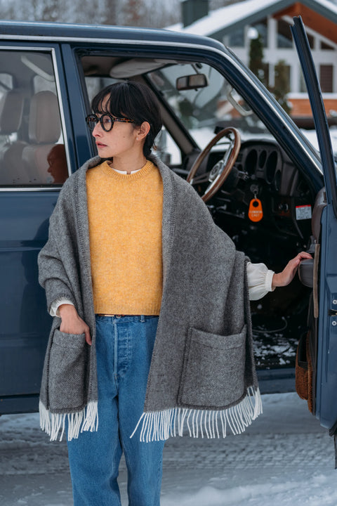 Lapuan Kankurit ARVO Pocket Shawl (White-melange grey)