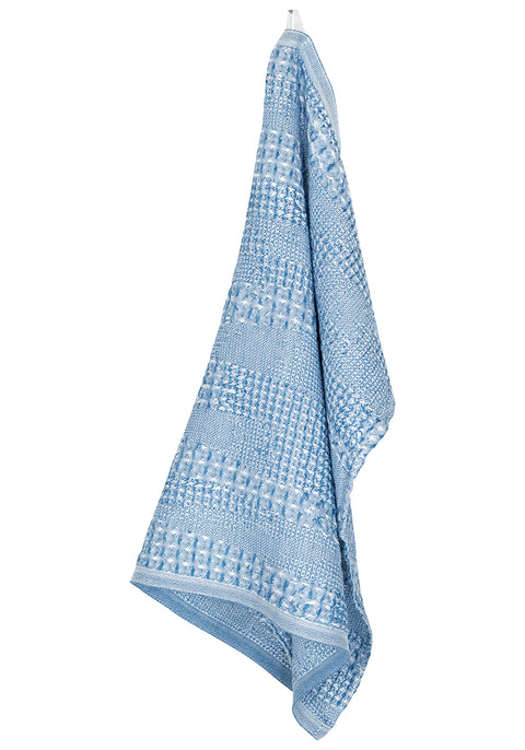 Lapuan Kankurit KUOHU Linen Towel (White-rainy blue)