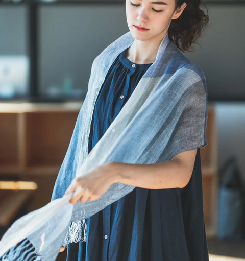 IORI Linen Scarf | Blue