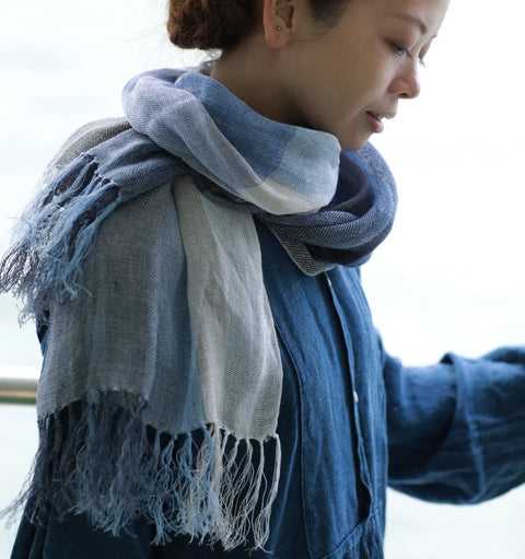 IORI Linen Scarf | Blue