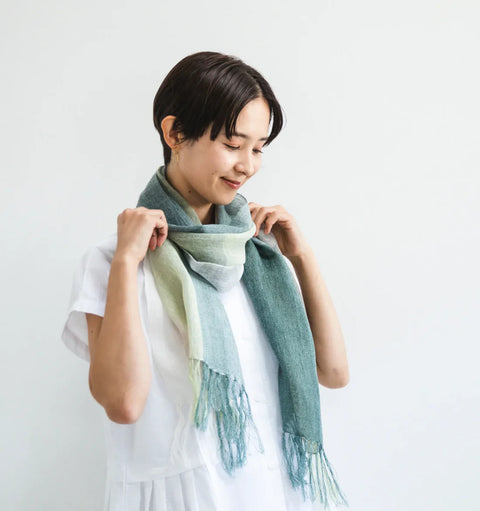 IORI Japanese Linen Scarf | Green