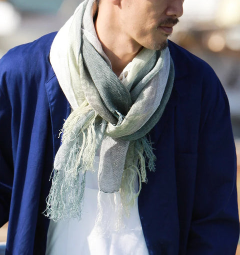 IORI Japanese Linen Scarf | Green