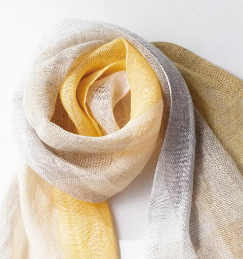 IORI Japanese Linen Scarf | Yellow