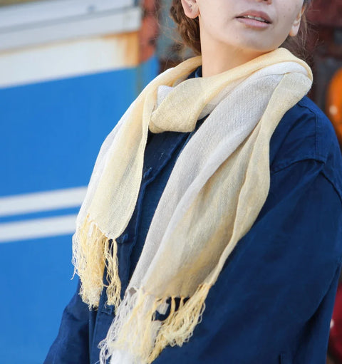 IORI Japanese Linen Scarf | Yellow