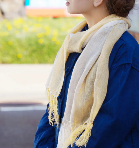 IORI Japanese Linen Scarf | Yellow