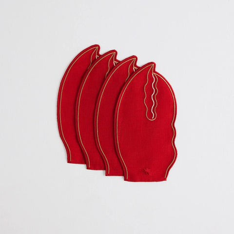 Maison Balzac | Set of 4 Lobster Claw Cocktail Napkins