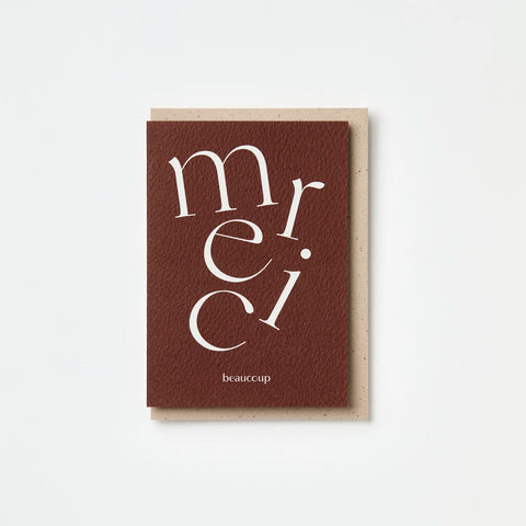 Merci Beaucoup Thank You Card (Burgundy)