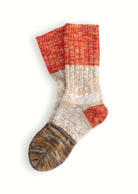 Thunders Love | Charlie Cotton Socks (Brown & Red)