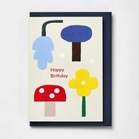 Ayesha Pearce Foiled & Embossed Mushroom Happy Birthday Card