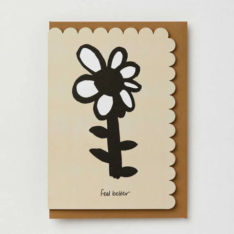 Feel Better Get Well Soon Card with Daisy Flower