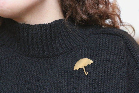 Brass Brooch | The Shelter (Umbrella)