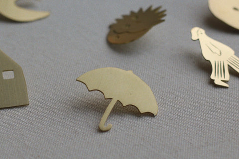Brass Brooch | The Shelter (Umbrella)