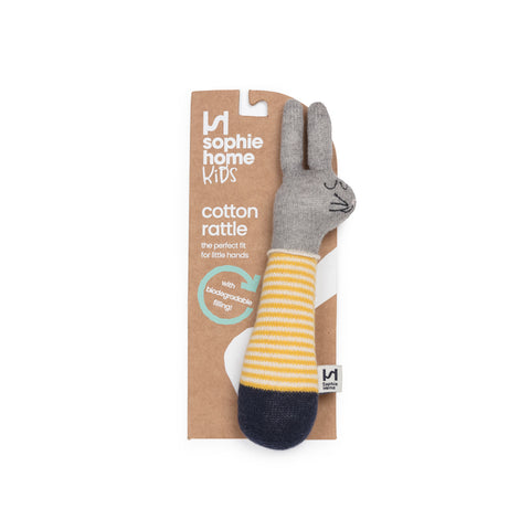 Sophie Home | Cotton Knit Baby Rattle Toy Rabbit Citrus