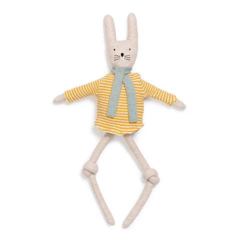 Sophie Home | Cotton Knit Stuffed Ragdoll Yellow Rabbit