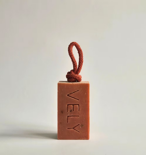 Natural Handmade Soap On A Rope | Boudoir with French Red Clay