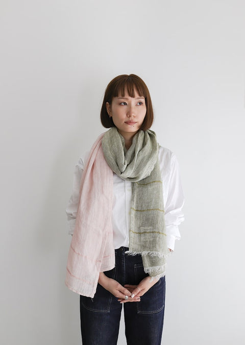 Lapuan Kankurit TSAVO linen scarf (Olive Rose)
