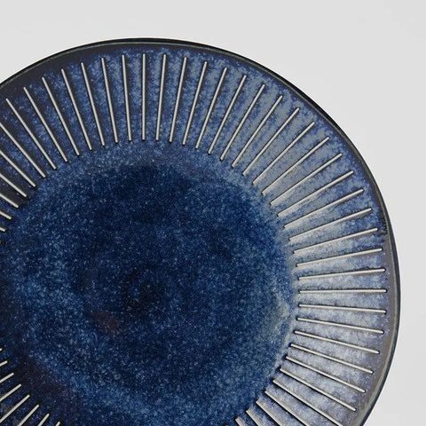 Ridged Indigo Dinner Plate 25cm